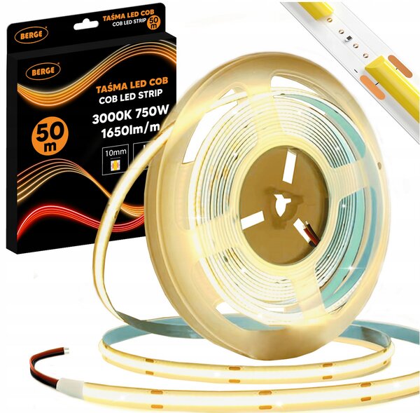 BERGE LED pásek COB Neon 12V - 528D - 15W/m - IP20 - 1650lm - 50m - teplá barva