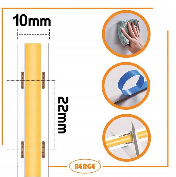 BERGE LED pásek COB Neon 12V - 528D - 15W/m - IP20 - 1650lm - 5m - studená barva