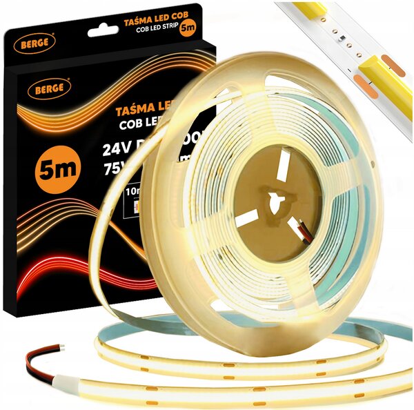 BERGE LED pásek COB Neon 12V - 528D - 15W/m - IP20 - 5m - 1650lm - teplá barva
