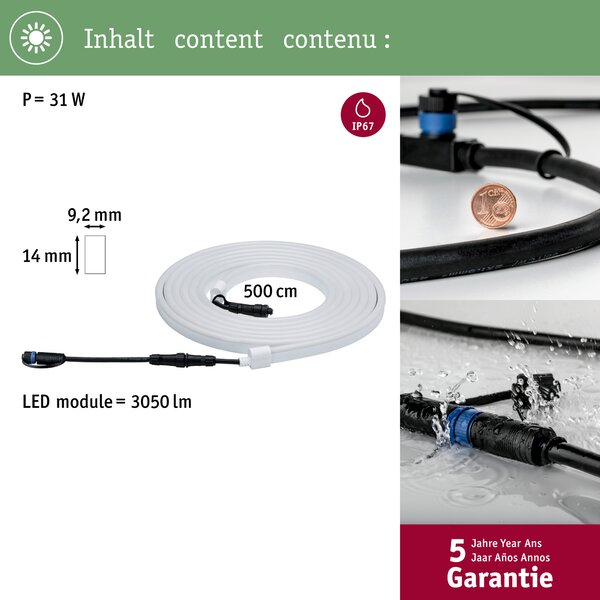 Paulmann 94191 Plug&Shine Neon LED pásek 31W 3000K 5m IP67 24V