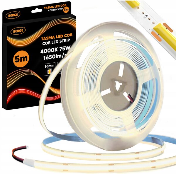 BERGE LED pásek COB Neon 12V - 528D - 15W/m - IP20 - 1650lm - 5m - neutrální barva