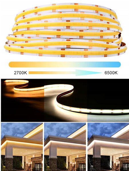 BERGE LED pásek COB Neon CCT 12V - 608D - 22W/m - IP20 - 1650lm - 1m