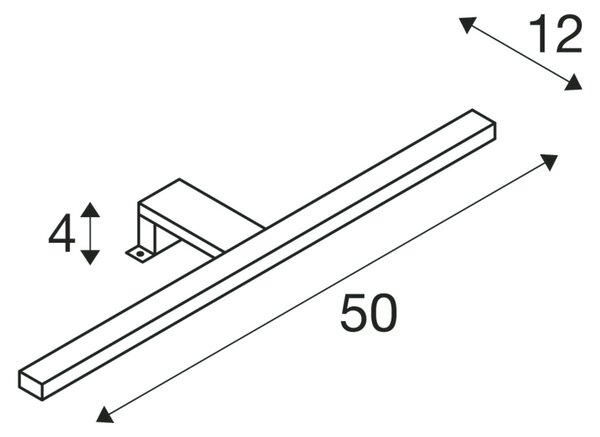 SLV 1000780 Dorisa, nástěnné svítidlo nad zrcadlo, LED 6,6W 4000K, chrom, délka 50cm, IP44