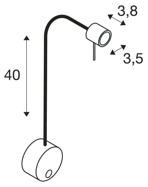 SLV 1002607 Dio Flex, nástěnné flexibilní svítidlo, 1x GU10 max. 50 W, bílá
