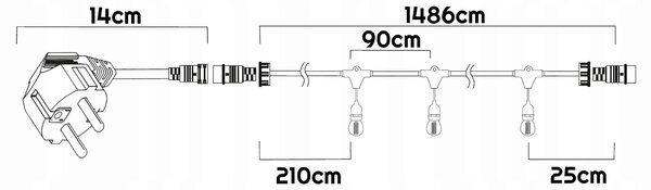 BERGE LED venkovní girlanda 15m - 15xLED Atmospheric Fire FLAME