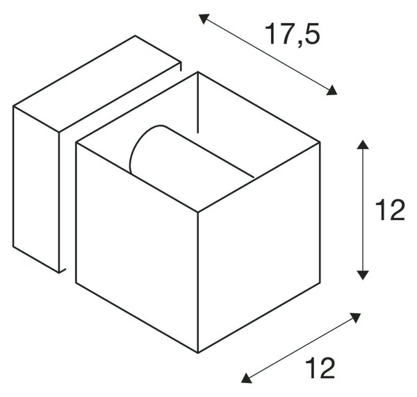 SLV 1000335 Square Turn, venkovní nástěnné svítidlo, 1x G9 max. 42 W, stříbrošedé, rozměr 12x12cm, IP44