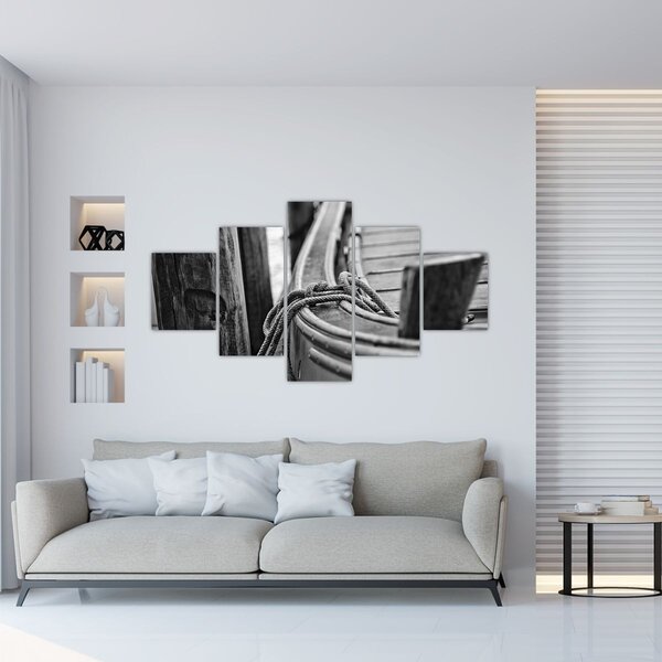 Obraz - Přivázaná loď (125x70 cm)