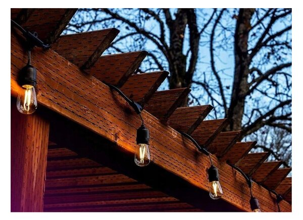 BERGE Zahradní girlanda 15m + 16x 1W LED žárovka