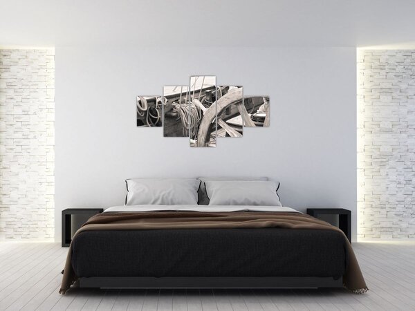 Obraz - Kormidlo plachetnice (125x70 cm)