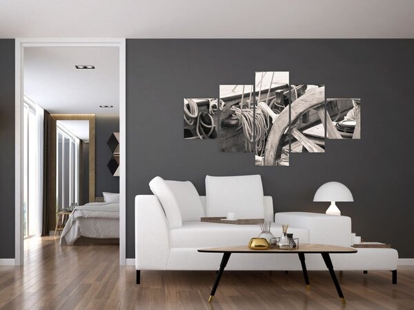 Obraz - Kormidlo plachetnice (125x70 cm)