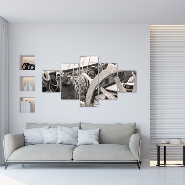 Obraz - Kormidlo plachetnice (125x70 cm)