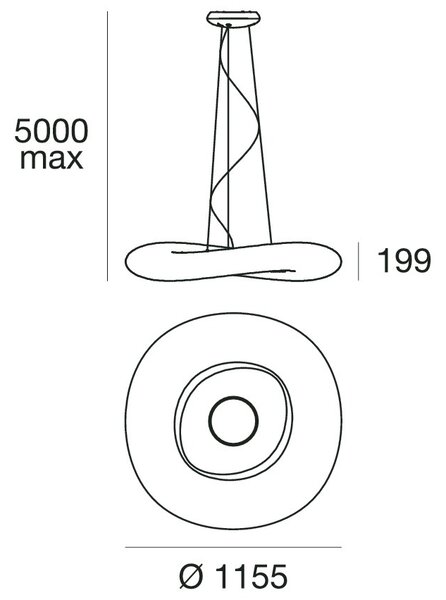 Stilnovo 7788 Mr.Magoo, závěsné svítidlo z polyethylenu, 96W LED 3000K stmívatelné DALI, průměr. 115cm