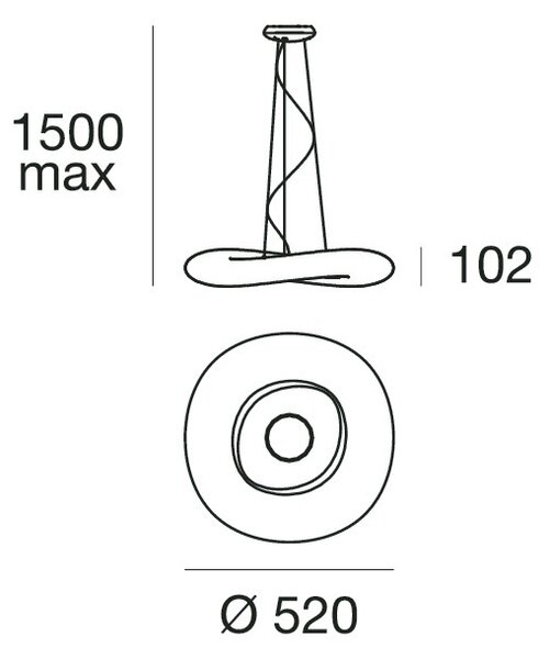 Stilnovo 8135 Mr.Magoo, závěsné svítidlo z polyethylenu, 23W LED 3000K stmívatelné Phase-Cut, průměr 52cm
