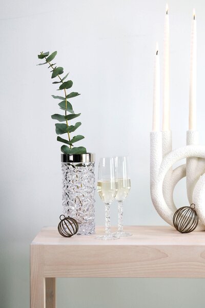 Orrefors 6590124 Váza Carat 24 cm stříbrná
