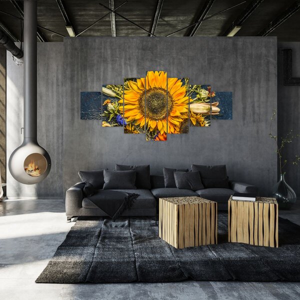 Obraz - Podzimní květiny (210x100 cm)