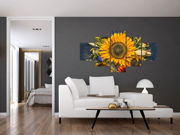 Obraz - Podzimní květiny (125x70 cm)