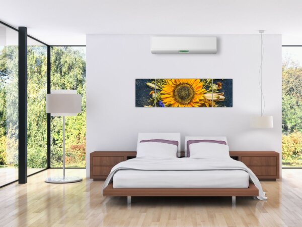Obraz - Podzimní květiny (170x50 cm)