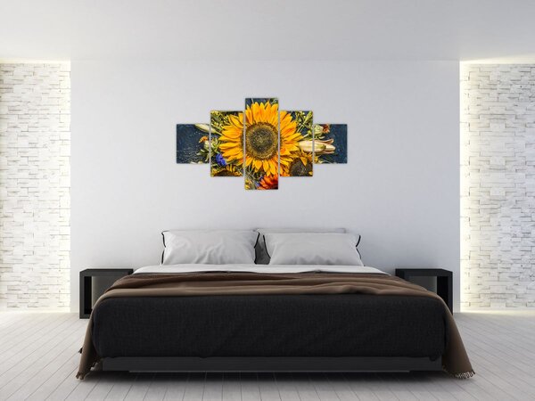 Obraz - Podzimní květiny (125x70 cm)