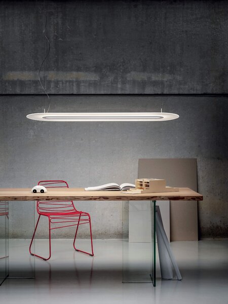 Stilnovo 8491 8491 Opti-line, závěsné svítidlo 47W LED 3000K stmívatelné phase-cut, leštěný hliník, délka 129cm
