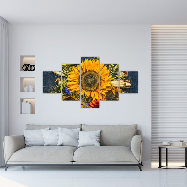 Obraz - Podzimní květiny (125x70 cm)