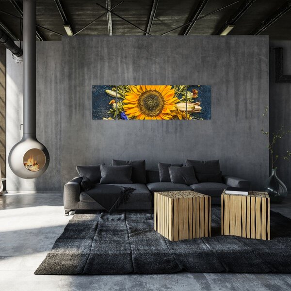 Obraz - Podzimní květiny (170x50 cm)