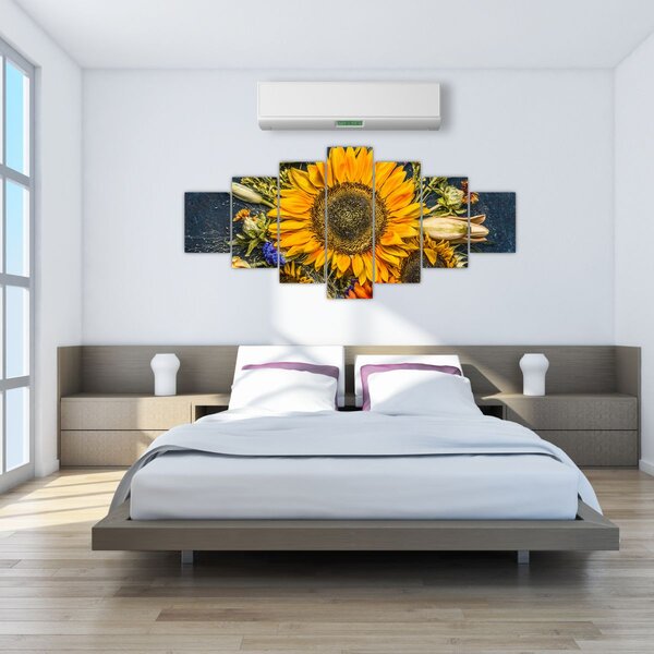 Obraz - Podzimní květiny (210x100 cm)