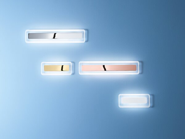 Linea Light 8881 Antille_S, nástěnné svítidlo z pískovaného skla a chromu, 14W LED 3000K, délka 31cm