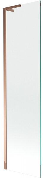 Mexen Next L, 1-křídlová vanová zástěna 50 x 150 cm, 6mm čiré sklo, růžové zlato profil, 895-050-000-03-00-60