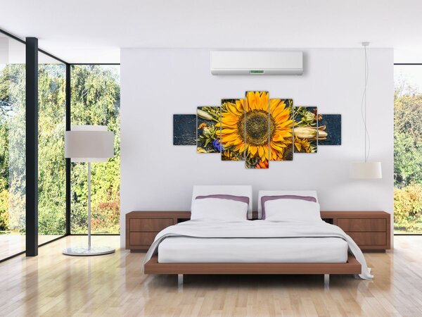 Obraz - Podzimní květiny (210x100 cm)