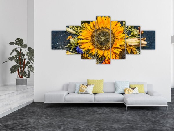Obraz - Podzimní květiny (210x100 cm)