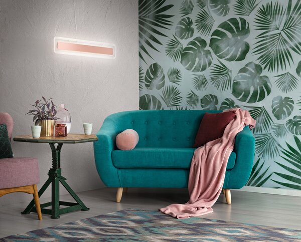 Linea Light 8881 Antille_S, nástěnné svítidlo z pískovaného skla a chromu, 14W LED 3000K, délka 31cm
