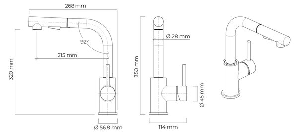 Oltens Myvat kuchyňská baterie stojící chrom 35205100