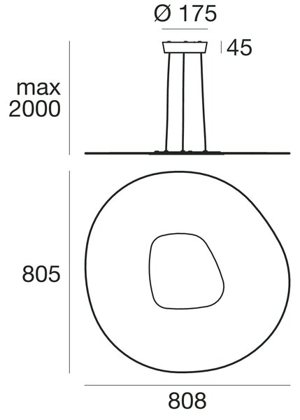 Linea Light 90349 Antigua_P, závěsné svítidlo 46W LED 3000K, prům. 80cm