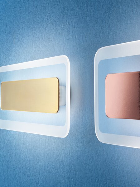 Linea Light 8881 Antille_S, nástěnné svítidlo z pískovaného skla a chromu, 14W LED 3000K, délka 31cm