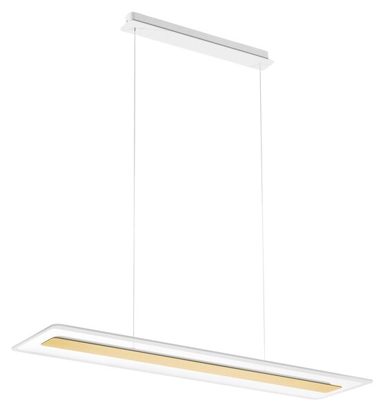 Linea Light 8939 Antille_P, závěsné svítidlo z pískovaného skla a zlatého kovu, 44W LED 3000K, délka 95cm