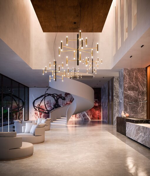 Linea Light 9758 Perla_P12, černo-zlatý moderní lustr, 59W LED 3000K DALI, 87x100cm