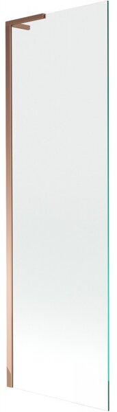 Mexen Next L, 1-křídlová vanová zástěna 60 x 150 cm, 6mm čiré sklo, růžové zlato profil, 895-060-000-03-00-60