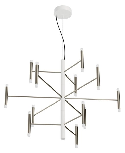 Linea Light 9755 Perla_P12, bílý moderní lustr, 59W LED 3000K DALI, 87x100cm