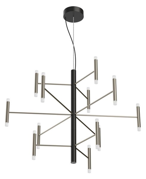 Linea Light 9756 Perla_P12, černý moderní lustr, 59W LED 3000K DALI, 87x100cm
