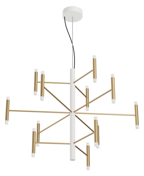 Linea Light 9757 Perla_P12, bílo-zlatý moderní lustr, 59W LED 3000K DALI, 87x100cm