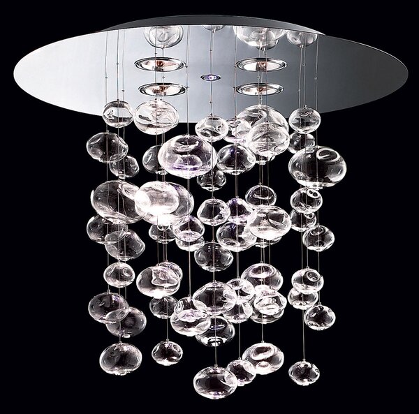 Leucos Ether 90S, luxusní svítidlo z křišťálového skla, 4x15W G53, průměr 100cm, délka: 86cm