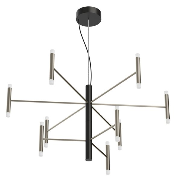 Linea Light 9751 Perla_P9, černý moderní lustr, 40W LED 3000K DALI, 87x100cm