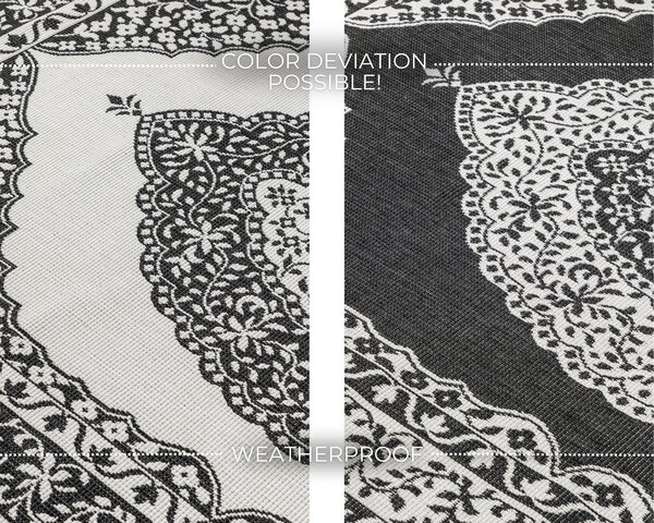 ELLE Decoration, Kusový koberec Gemini 106024 Black z kolekce Elle – na ven i na doma, 160x230, černobílá, chodba / předsíň