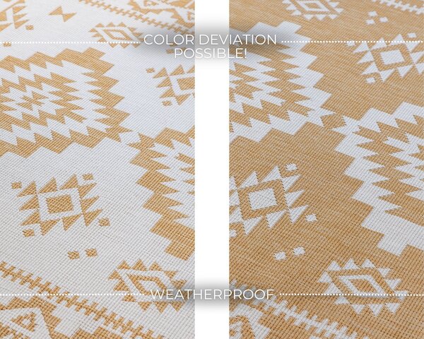 ELLE Decoration, Kusový koberec Gemini 106022 Ochre z kolekce Elle – na ven i na doma, 120x170, žlutá, chodba / předsíň