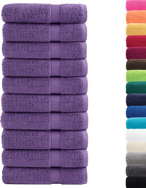 Premium ručníky SOLUND 10 ks fialové 50 x 100 cm 600 g/m²
