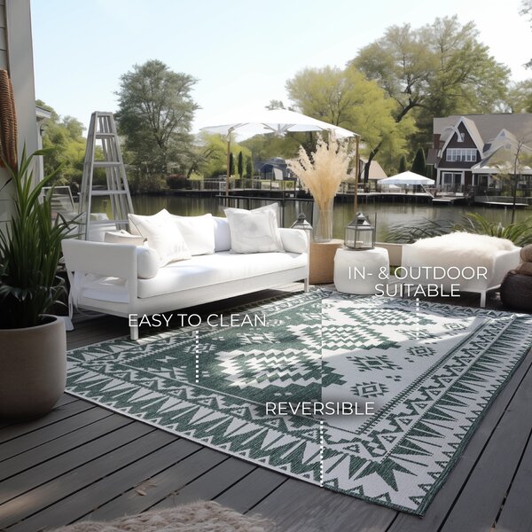 ELLE Decoration, Kusový koberec Gemini 106020 Green z kolekce Elle – na ven i na doma, 80x150, zelená, chodba / předsíň