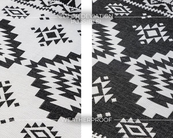 ELLE Decoration, Kusový koberec Gemini 106019 Black z kolekce Elle – na ven i na doma, 80x150, černobílá, chodba / předsíň