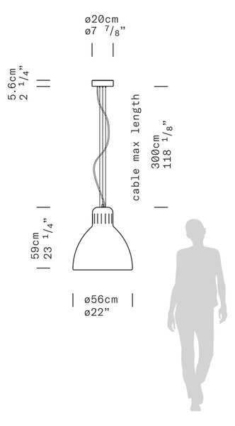 Leucos JJ Great, červené závěsné svítidlo, 1x45W LED 2700/3000K stmívatelné, průměr 56cm