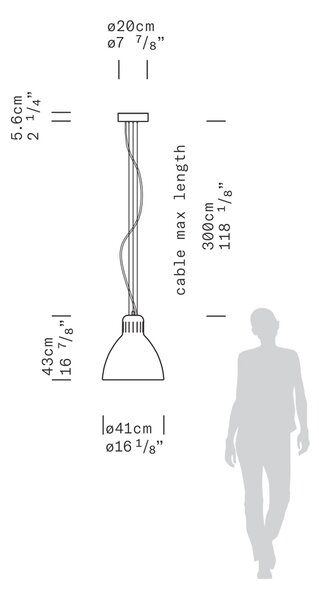 Leucos JJ Big, bílé závěsné svítidlo, 1x45W LED 2700/3000K stmívatelné, průměr 41cm
