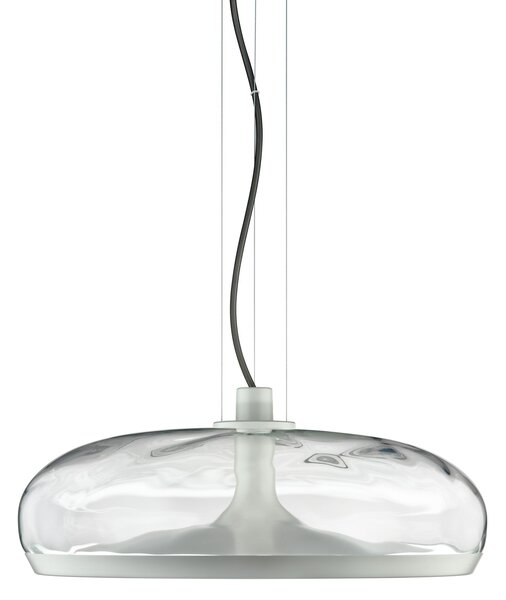 Leucos Aurelia S45 SS, závěsné svítidlo čiré sklo s vodním efektem/bílá, 11+14W LED 2700K stmívatelné, průměr 45cm